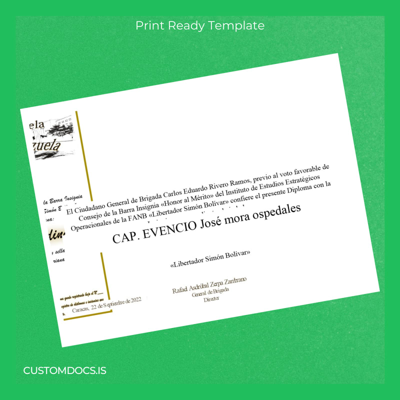 Custom Venezuela Universidad Militar Bolivariana de Venezuela Master's Degree Diploma page 3 File Preview - CustomDocs